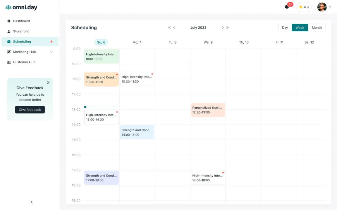 omni.day scheduling page booking service